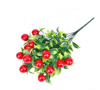 Besshepplo Artificial Fruit Plant with 7 Prongs Plastic Grass Realistic Lucky Decoration for Wedding Hotel Office and Home featuring Lemon Pomegranate Mango Orange Peach Strawberry(Berry)
