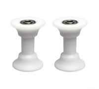 Besshepplo Belly Machine Pulley Rowing Machine Bearing Wheel 608ZZ Stainless Steel Plastic Roller for 60x30mm Elliptical Tube Smooth Sliding High Load Capacity White 2 Pack