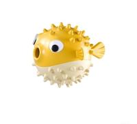 Besshepplo Bouncy Fish-Shaped Dog Toy Constructed from Bite Resistant TPR Material That Supports Dental and Reduces Destructive Chewing Habits (Yellow)