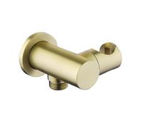 Besshepplo Brass Wall Mounted Shower Head Holder Shower Wall Outlet Elbow Handset Holder With For 360 Degree Adjustable Rotation Feature