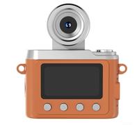 Besshepplo Compact Retro Thumb Camera with Flip Lens for Versatile Angles HD Video Recording for MINI Mirrorless Design Portable 7x4.2x3.5cm ABS for Beginners in Black or Brow(Brown)