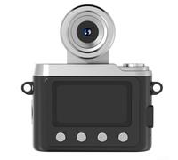 Besshepplo Compact Retro Thumb Camera with Flip Lens for Versatile Angles HD Video Recording for MINI Mirrorless Design Portable 7x4.2x3.5cm ABS for Beginners in Black or Brow(black)