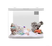 Besshepplo Desktop Aquarium Self-Circulating Ecological Goldfish Tank Silent Pump For Small Betta Fish For Living Room 20 * 20 * 14 Cm(white)