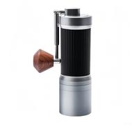 Besshepplo External Adjustable Manual Coffee Grinder With Stainless Steel Burr For Precise Grinding Foldable Handle For Travel 24 Coarseness Settings(Silver)