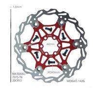 Besshepplo Floating Brake for Mountain Bike 203mm or 180mm 6-Bolt Disc Compatible with Aluminum Alloy Steel Heat Dissipation(red 203mm)