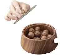 Besshepplo FOR AMERICAN Walnut Wood Round Bowl Fruit Box Luxury Nut Tray Snack Storage Compact Functional Design for Home Party Tea Time Treats Display Elegant Retro Style Serving Dish B