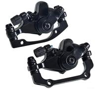 Besshepplo Front Rear Mechanical Disc Brake Caliper for Mountain Bike with Resin Pads Aluminium Alloy Single Sided Braking Support 140mm 160mm 180mm Rotors 74mm Hole Pitch Black(1 Pair Calipers)