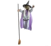 Besshepplo Halloween Animated Decorations Outdoor Scary Flying Hover With Sound Light-Up Eyes For Garden Yard Lawn Party Haunted House Decor(purple)