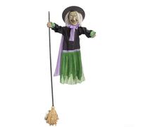 Besshepplo Halloween Animated Decorations Outdoor Scary Flying Hover With Sound Light-Up Eyes For Garden Yard Lawn Party Haunted House Decor(green)