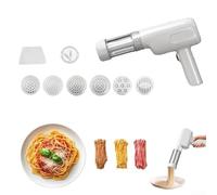 Besshepplo Handheld Electric Pasta Maker 5In1 Cordless Electric Pasta Maker 2000MAh Stainless Steel Automatic Noodle Press Machine For Home Outdoor(white)