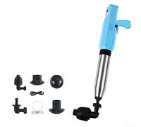 Besshepplo High Pressure Air Drain Blaster Toilet Unclogger With 4 Nozzles For Clogged Toilets Sinks Floor Drains Pneumatic Pipe Cleaner Tool Safe ABS And Stainless St(blue)