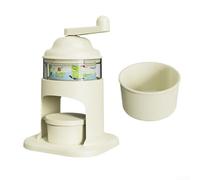 Besshepplo Manual Shaved Ice Machine Hand Cranked Small Household Ice Crusher Snow Cone Maker ABS Portable Non Electric for Home Outdoor Party Desserts Cocktails Summer Treats White