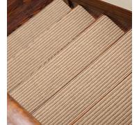 Besshepplo Non Slip Stair Treads 16 Pack 8x30 Inch Reusable Carpet Style Mats with TPE Backing Self Pads for Indoor Wooden Steps Safety for Kids Elderly and Pets Brown(76cm*20cm straw)