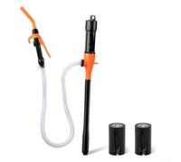 Besshepplo Portable Battery Operated Transfer Pump with Extra Long Hose Manual Flow Control Nozzle Compatible with Water Fuel and Oil for Outdoor Camping Boats Cars Motorc