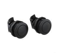 Besshepplo Push Button Deadbolt Locks ABS Base Electroplated Plastic Keyless Press to Lock Cabinet Door Safety Latch for RV Yacht Furniture Drawer Hardware Parts Pack of 2 Black Pin(Black)