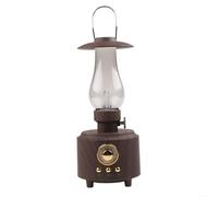 Besshepplo Retro Kerosene Lamp Speaker with Atmospheric LED Light Portable Wireless Audio Vintage Lantern Style Desktop Speaker for Camping Picnic and Garden Parties(copper)