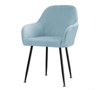 Besshepplo Soft Velvet Stretch Chair Cover For High Armchairs, Machine Washable High Armrest Chair Cove Office Chair Cover Removable Chair Seat Covers(light blue)