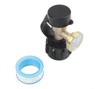 Besshepplo Solid Brass Propane Pressure Gauge With Glow In The Dark Indicator For, Tanks POL Adapter Leak Detector For, Barbecue Grills RVs And Campervans Black Finish