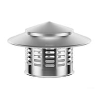 Besshepplo Stainless Steel Chimney Cap Rain Guard Exhaust Pipe Cover Roof Vent Protection Umbrella-shaped Chimney Caps Rain Cap And Rainproof Cap(110)