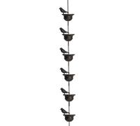 Besshepplo Uniquely Designed Bird Rain Chain Detailed Rustic Metal Birds Garden Fence Decorations For Guiding Rainwater For Indoor Or Outdoor Use