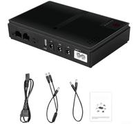 Besshepplo UPS Uninterruptible Power Supply 10400mAh Backup Battery with Multiple Voltage Output for Router Modem Security System Portable Compact Flame Retardant Shell Li(EU)