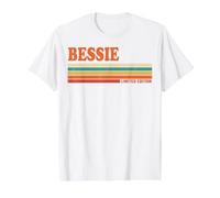 Bessie Retro Personalized First Name Vintage Stripes Value Graphic T-Shirt, Men, White, S