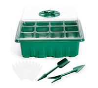 BESSLEE 3 Pack Seed Starter Tray with Humidity Dome and Base (36 Cells Total), Plant Germination Kit for Seeds Growing Starting, Mini Seedling Propagator Small Greenhouse, Reusable Garden Supplies