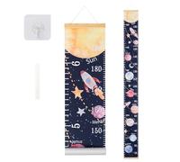 BESSLEE Canvas Kids Growth Chart for Wall, Galaxy Space Height Measurement Tracker for Baby Boy, Hanging Ruler with Removable Hook, Nursery Room Playroom Toddler Bedroom Decor, 79”x7.9”