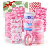 Bessrung 100 PCS Seamless Hair Ties, No Damage Elastic Hair Band for Women Girls Toddlers, Strong, Stretchy & Snag-Free Nylon Hair Bands, Ponytail Holders for Thick Thin Hair(Gradient Pink)