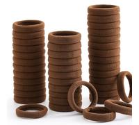 Bessrung 100 Pcs Thick Seamless Hair Ties, Ponytail Holders, Dark Brown, No Damage for Thick Hair