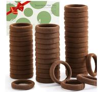 Bessrung 100 Pcs Thick Seamless Hair Ties, Ponytail Holders, Dark Brown, No Damage for Thick Hair