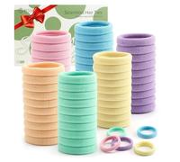 Bessrung 100 Pcs Thick Seamless Spring Hair Ties, Ponytail Holders, No Damage for Thick Hair, 5 Neutral Colors, 100 Count (Pack of 1)