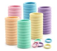 Bessrung 100 Pcs Thick Seamless Spring Hair Ties, Ponytail Holders, No Damage for Thick Hair, 5 Neutral Colors, 100 Count (Pack of 1)