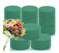 BESSVWELL 12pcs Round Floral Foam, Artificial DIY Round Floral Foam Wet Brick Florist Foam Blocks oasis for artificial flowers for Wedding, Party, Photography and Framing, Decoration