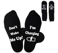 BESSVWELL Funny Socks for Men - 'Don't Wake Me Up' Novelty Non-Slip Cotton Socks, Unique and Humorous Gifts for Fathers, Husbands, Birthdays, Father’s Day, Special Occasions & Christmas