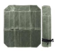 BESSVWELL Knife Roll, Chef Knife Sleeve with 7 Compartments, Waxed Canvas Tool Roll Case Storage Bag, Gifts for Pro Chefs or Culinary Enthusiasts