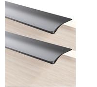 BESSX 2 Pack Aluminum Alloy Invisible Pulls, Hidden Furniture Handles for Cupboards Drawers Kitchen Office(Matte Black,Length 80mm)