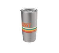 Bessy Retro Personalized First Name Vintage Stripes Stainless Steel Insulated Tumbler