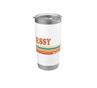 Bessy Retro Personalized First Name Vintage Stripes Stainless Steel Insulated Tumbler