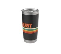 Bessy Retro Personalized First Name Vintage Stripes Stainless Steel Insulated Tumbler