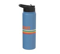 Bessy Retro Personalized First Name Vintage Stripes Stainless Steel Insulated Water Bottle