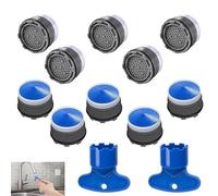 Bessy shop 10 Pack Tap Faucet Aerator,M18.5 Tap Aerator,with 2 Wrenches Tap Aerator,Faucet Aerators, Water Saver Tap Filter Faucet Aerator Replacement Parts for Bathroom or Kitchen