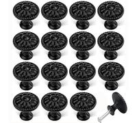 Bessy shop 16 Pcs 30mm Flower Cabinet Knobs - Round Mushroom Drawer Pull Handles with Screws, Vintage Cupboard Handles for Wardrobe, Dresser & Furniture Drawers