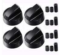 Bessy shop 4 Pcs Universal Gas Hob Knobs 42mm Control Stove Knobs with 12 Adaptors, Replacement Cooker Knobs for Ovens, Air Fryers & Kitchen Cooktops (Multi-Brand Compatible)