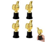 Bessy shop 4Pcs Thumbs Up Trophy Gold Finger Hand Trophy Cup,Plastic Award Statue Sculpture for Award Ceremony, Party Prize, Sport Winner, Classroom Competition, Rewards Gifts