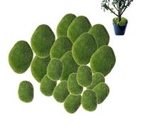 Bessy shop Artificial Moss Rocks,20 Pcs Decorative Faux Moss Balls,for Floral Arrangements,Terrarium Decor,Potted Plants Crafts,Green Foam Stones(2 Sizes)