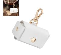 Bessy shop Dog Ring Bearer Pillow,PU Leather Wedding Ring Holder Box Promise Ring Cushion for Marriage Proposal Engagement Wedding Couple Jewelry Holder(White)