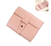 Bessy shop Earring Storage Book,Portable Jewellery Organiser, Foldable PU Leather Earring Box for Travel, Small Stud Earring Case & Holder, Supple Travel Jewellery Roll for Women (Pink)