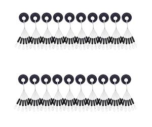 Bessy shop Fishing Bobber Stopper, 120 Pcs 20 Groups 6 in 1 Float Sinker Stops Black cylindrical Shape Float Stop Available