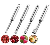 Bessy shop Fruit Core Remover Tool,4PCS Apple Corer Fruit Vegetable Seeds Corer Corer Pitter Multi-Function Fruit Corer Pitter Set Stainless Steel Pear Apple Corer Pitter for Home and Kitchen 4 Sizes